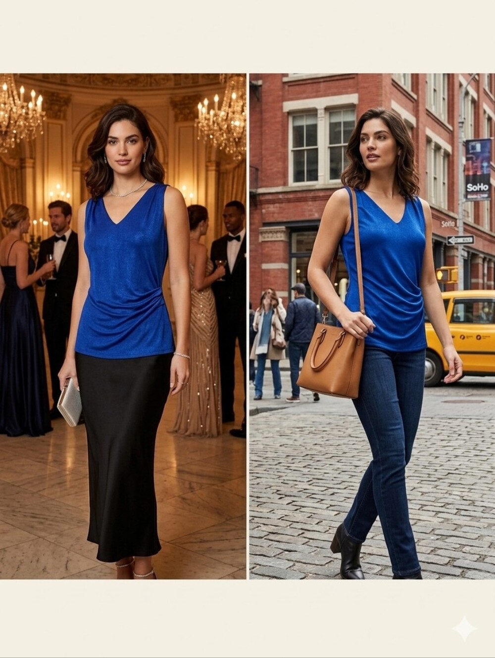 Express Royal Blue Sleeveless Wrap Top